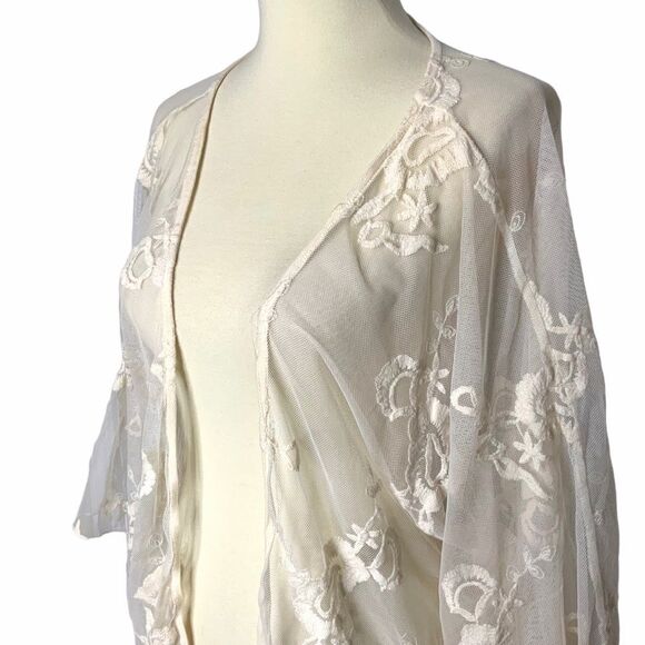 LUNA CHIX Boho lace kimono cardigan size S/M - Picture 2 of 11